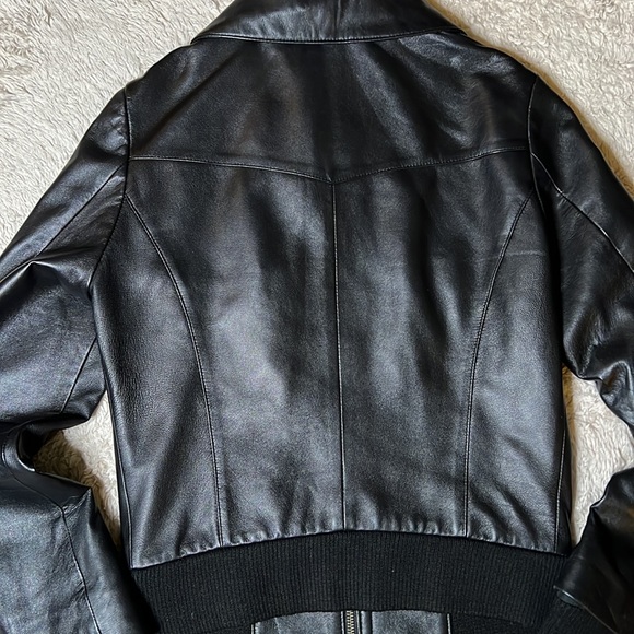 Arden B Black Leather Jacket Sz M - Picture 5 of 13